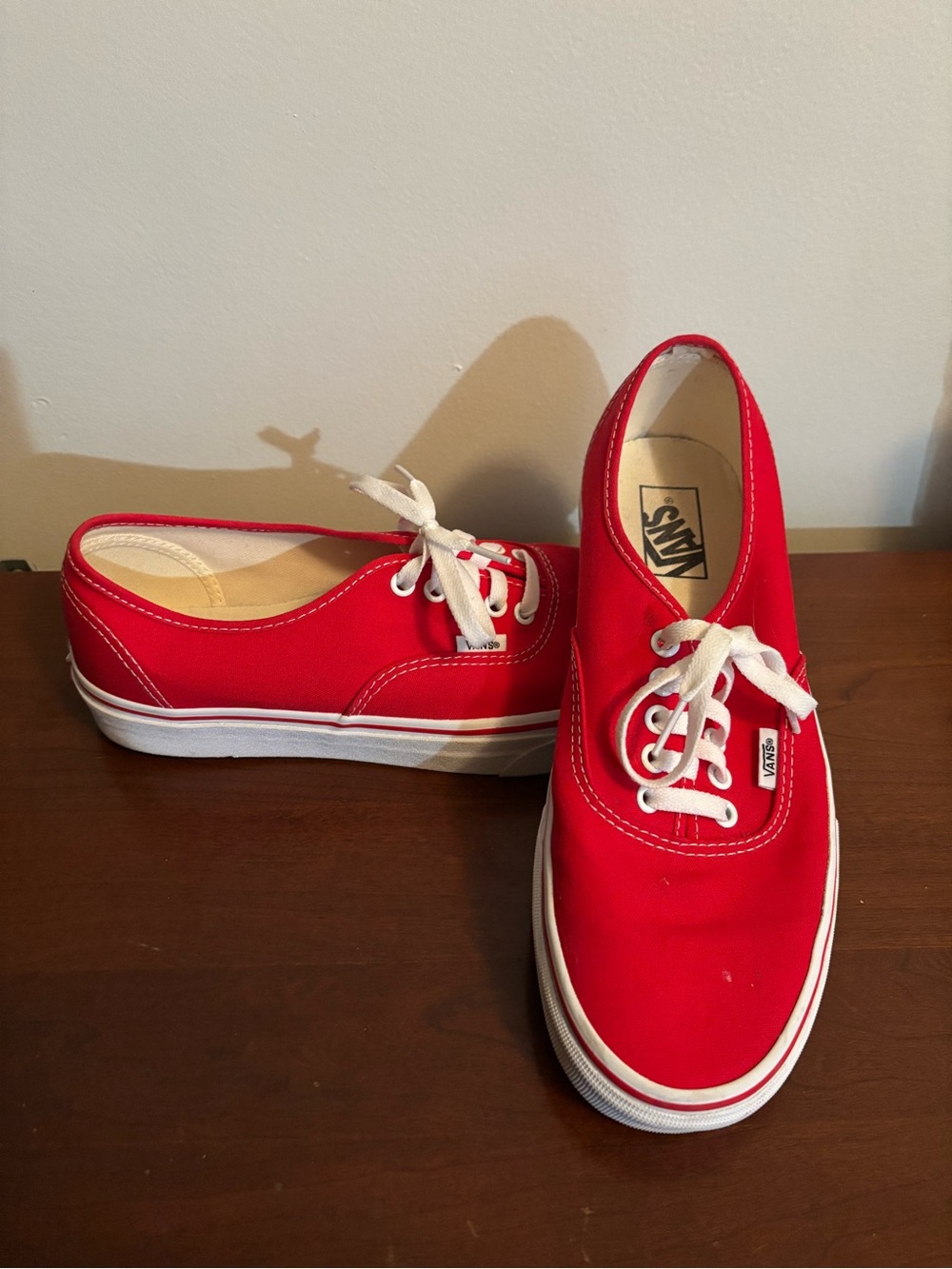 Vans Authentic Red/White Canvas Sneakers Men’s Size 9.5 SKU VN000EE3RED